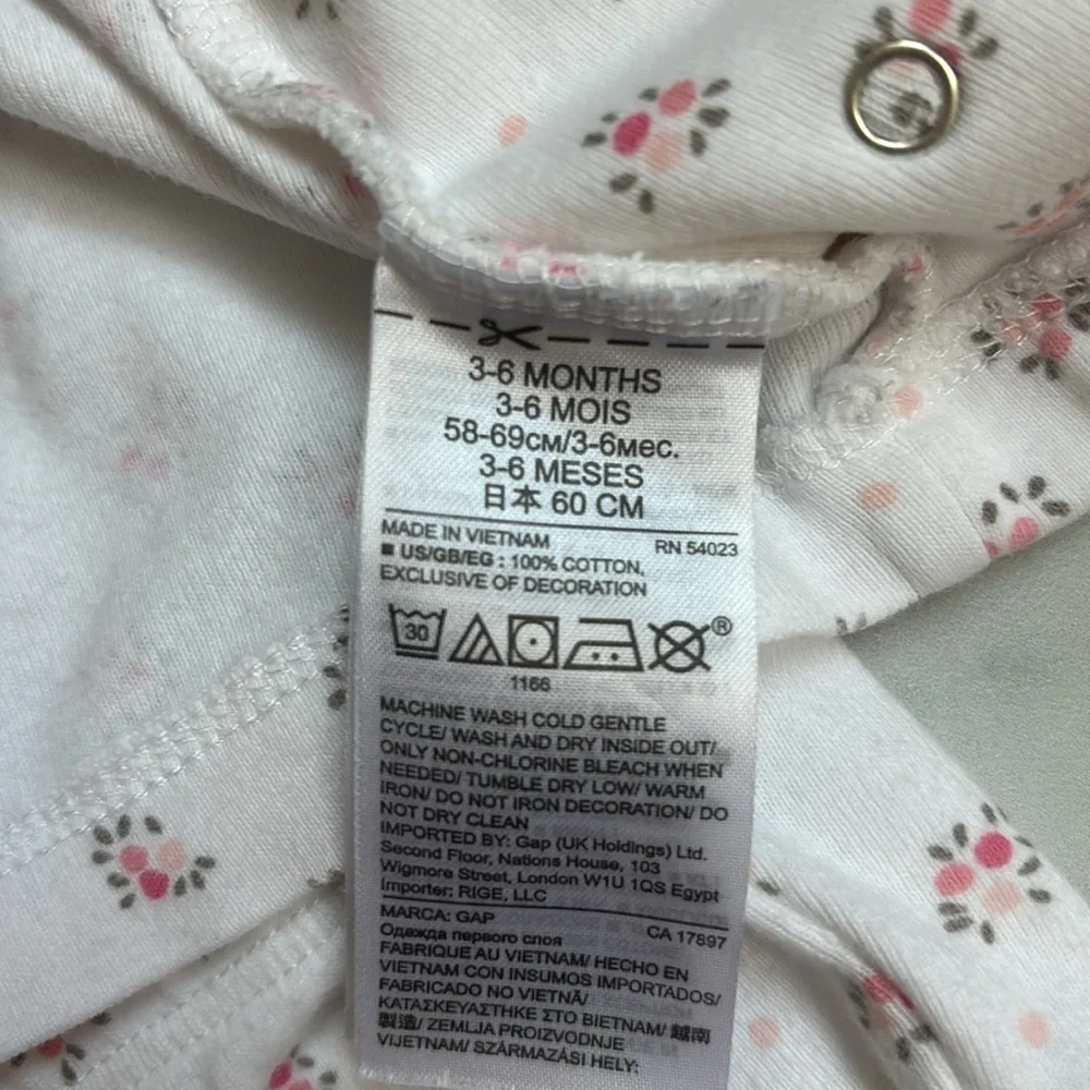 Baby Gap 2-Piece Kimono Style Floral Footed PJ Set